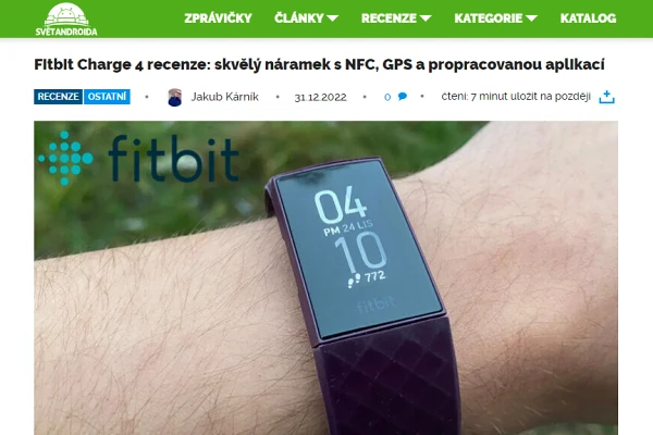 Recenze fitness nramek Fitbit Charge 4 (2022)