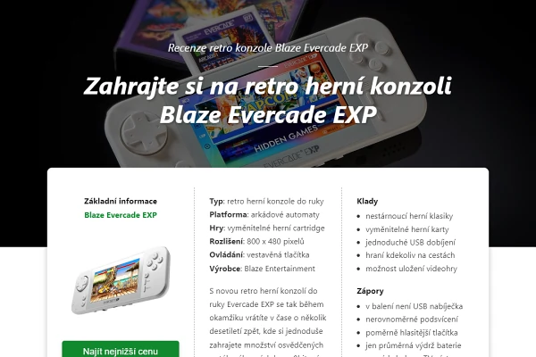 Recenze retro hern konzole Blaze Evercade EXP (2022)