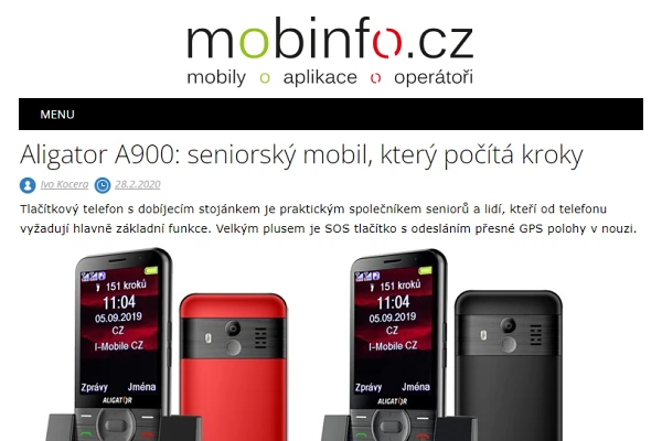 Recenze mobiln telefon pro seniory Aligator A900 (2020)