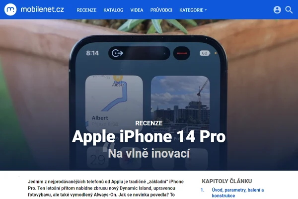 Recenze chytr telefon Apple iPhone 14 Pro (2022)