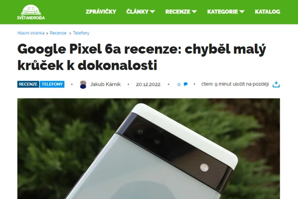 Recenze mobiln telefon Google Pixel 6a (2022)