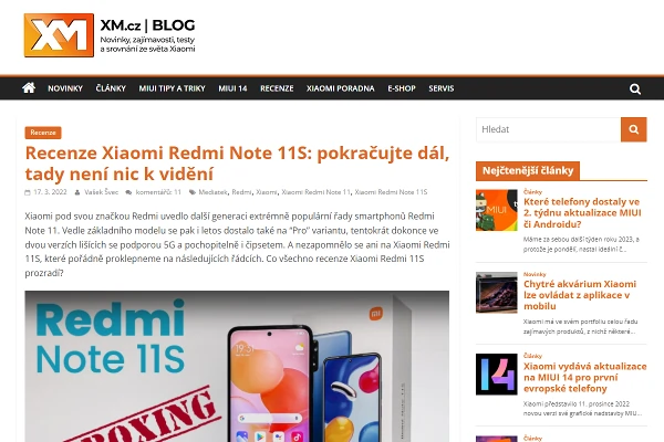 Recenze chytr telefon Xiaomi Redmi Note 11S (2022)