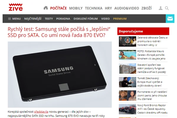 Recenze SSD disk Samsung 870 EVO (2021)