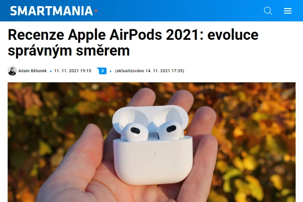 Recenze nositeln elektronika Apple AirPods (2021)