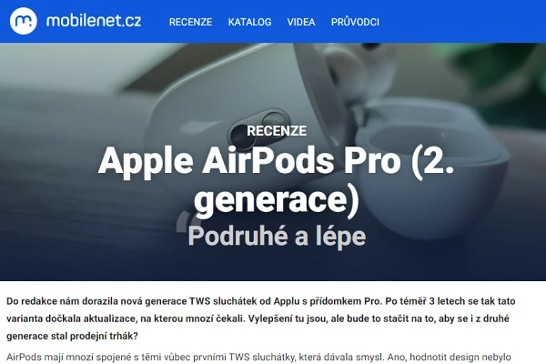 Recenze nositeln elektronika Apple AirPods Pro (2022)