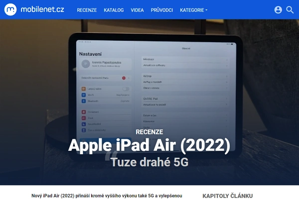 Recenze tablet Apple iPad Air (2022)