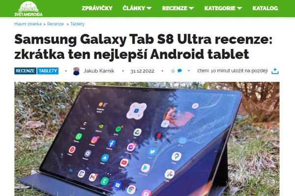 Recenze tablet Samsung Galaxy Tab S8 Ultra (2022)
