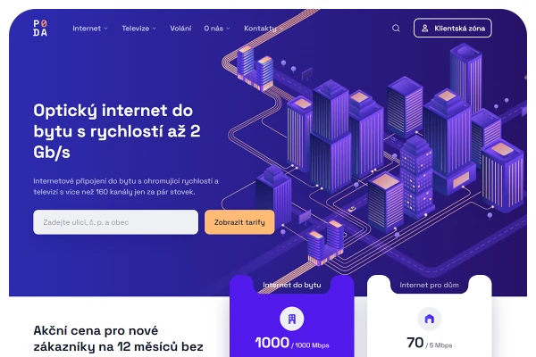 Internet do bytu PODA.cz