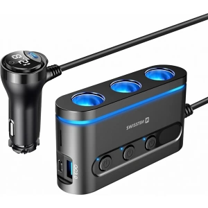 USB autonabjeka Swissten Cigarette Lighter Splitter