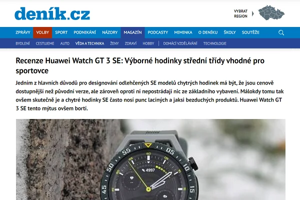 Recenze chytr hodinky Huawei Watch GT 3 SE (2022)