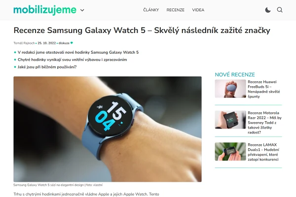 Recenze chytr hodinky Samsung Galaxy Watch 5 (2022)