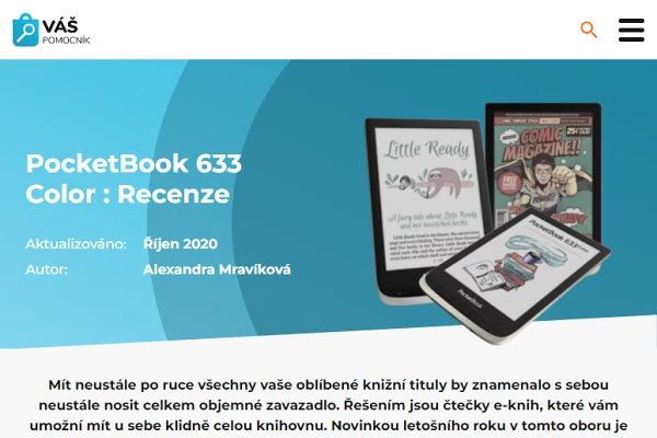 Recenze teka knih PocketBook 633 Color (2020)