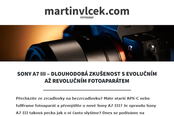 Recenze bezzrcadlovka Sony Alpha A7 III (2020)