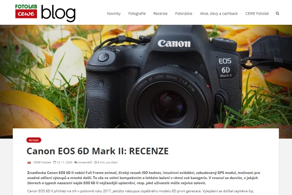 Recenze digitální fotoaparát Canon EOS 6D Mark II
