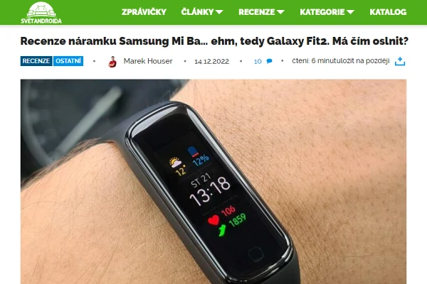 Recenze fitness náramek Samsung Galaxy Fit 2