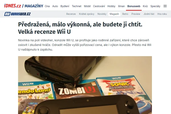 Recenze hern konzole Nintendo Wii U (2012)