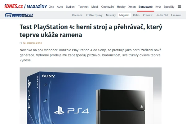 Recenze hern konzole Sony PlayStation 4 (2013)