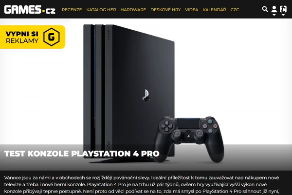 Recenze hern konzole Sony PlayStation 4 Pro (2016)