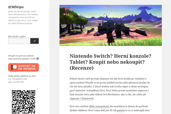 Recenze hern konzole na TV Nintendo Switch (2017)