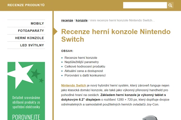 Recenze hern konzole Nintendo Switch (2017)