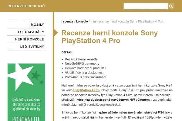 Recenze hern konzole Sony PlayStation 4 Pro (2017)