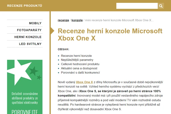 Recenze herní konzole na TV Microsoft Xbox One X (2018)