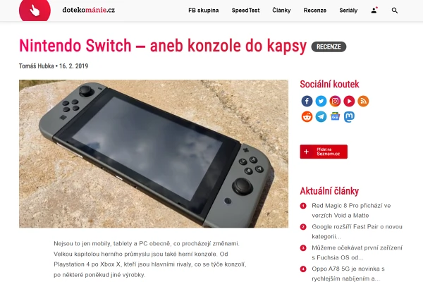 Recenze hern konzole Nintendo Switch (2019)