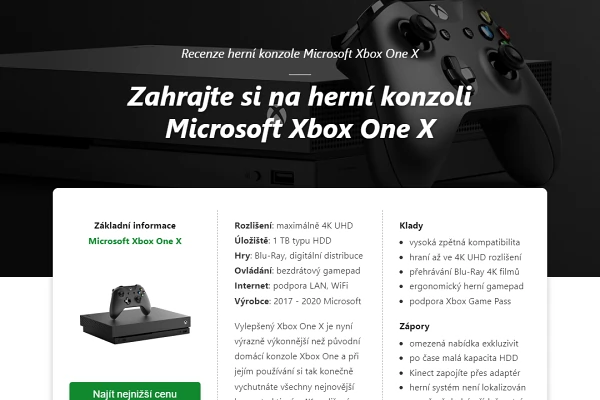 Recenze hern konzole Microsoft Xbox One X (2021)