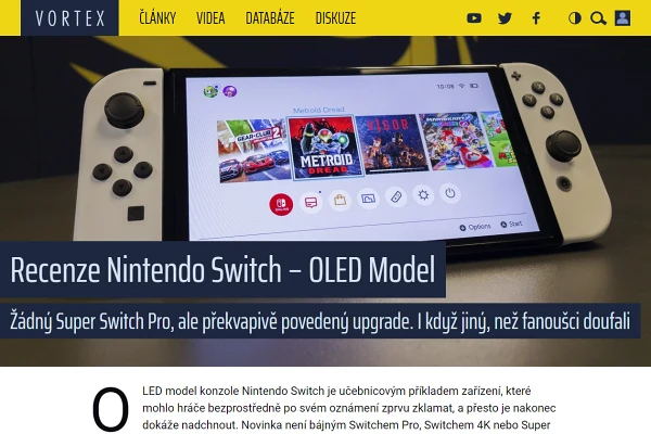 Recenze hern konzole Nintendo Switch OLED (2021)