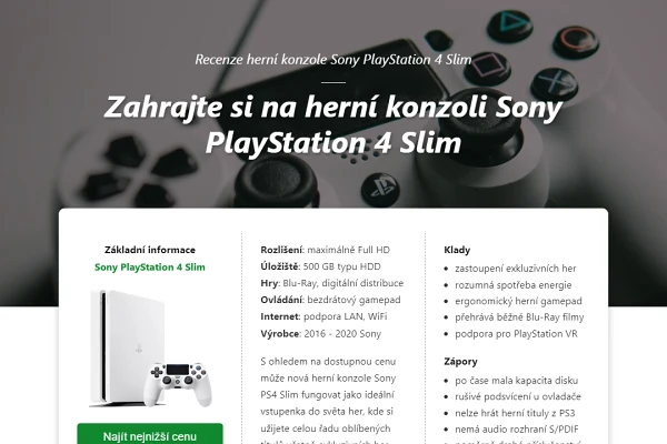 Recenze hern konzole Sony PlayStation 4 Slim (2021)