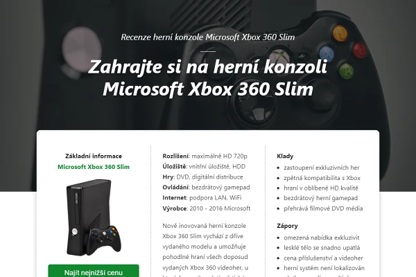 Recenze herní konzole Microsoft Xbox 360 Slim