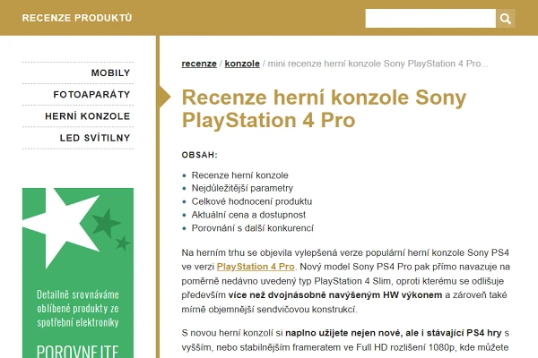 Recenze herní konzole Sony PlayStation 4 Pro