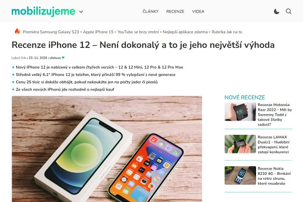 Recenze mobiln telefon Apple iPhone 12 (2020)