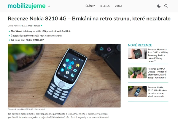 Recenze tlačítkový telefon Nokia 8210 4G (2022)