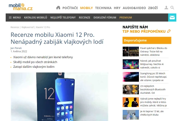 Recenze mobiln telefon Xiaomi 12 Pro (2022)
