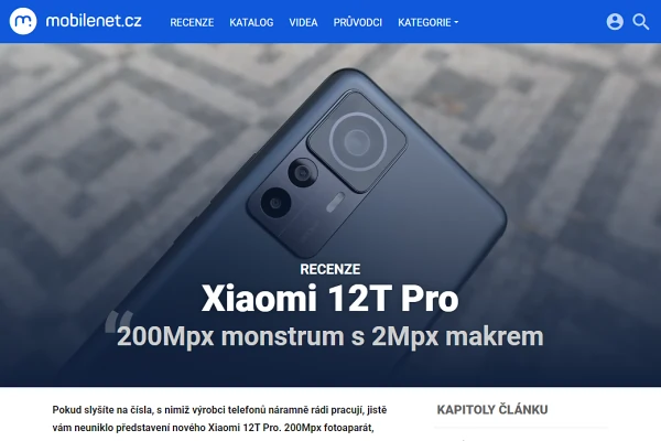 Recenze fotomobil Xiaomi 12T Pro (2022)