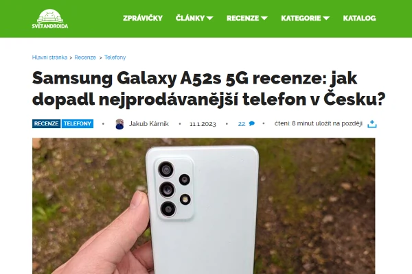 Recenze chytr telefon Samsung Galaxy A52s (2023)