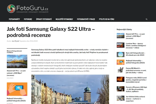Recenze mobilní telefon Samsung Galaxy S22 Ultra