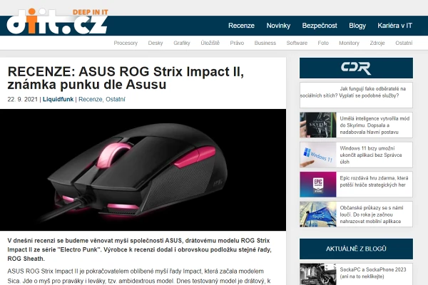 Recenze potaov my Asus ROG Strix Impact II (2021)