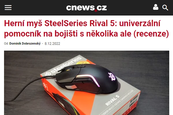 Recenze počítačová myš SteelSeries Rival 5