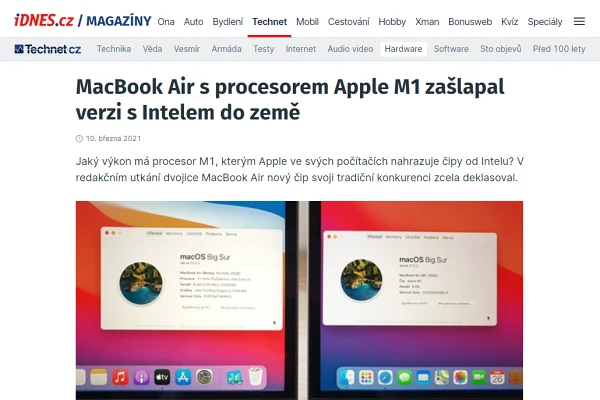 Recenze notebook Apple MacBook Air M1 (2021)