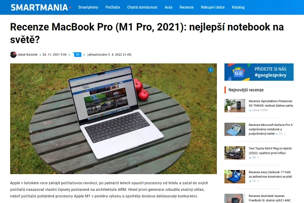 Recenze notebook Apple MacBook Pro M1 (2021)