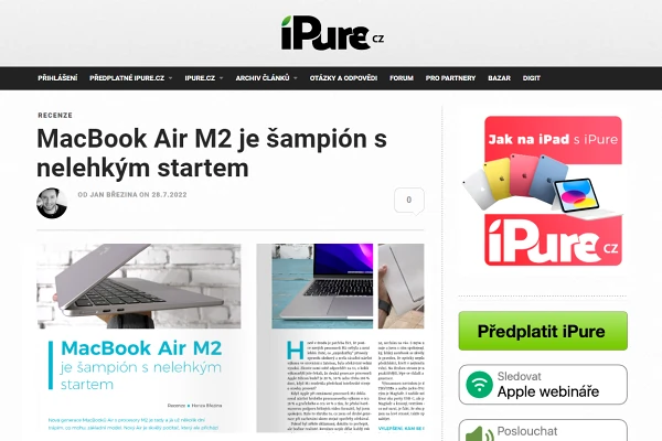 Recenze notebook Apple MacBook Air M2 (2022)