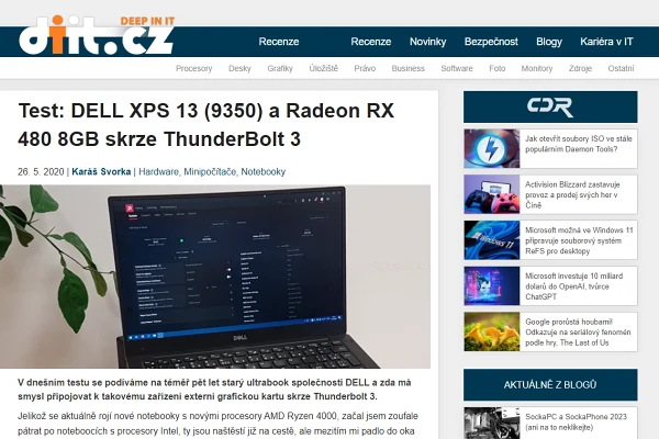 Recenze notebook Dell XPS 13