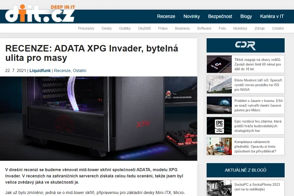 Recenze PC sk Adata XPG Invader (2021)