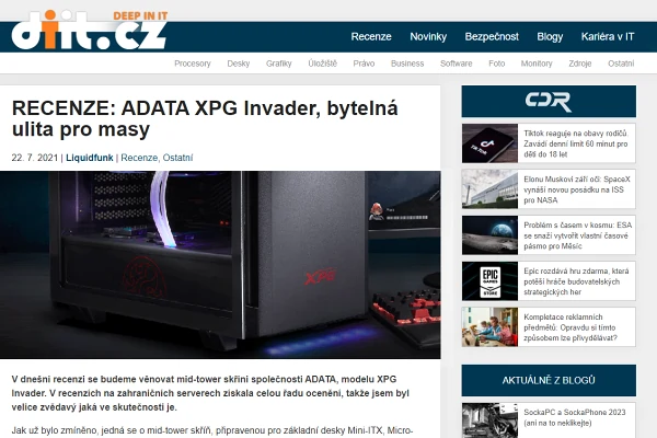 Recenze PC skříň Adata XPG Invader