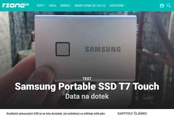 Recenze pevný disk Samsung Portable SSD T7 Touch (2020)