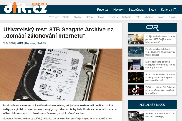 Recenze hard disk Seagate Archive HDD