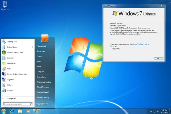 Recenze operační systém na PC Windows 7 Ultimate (2015)