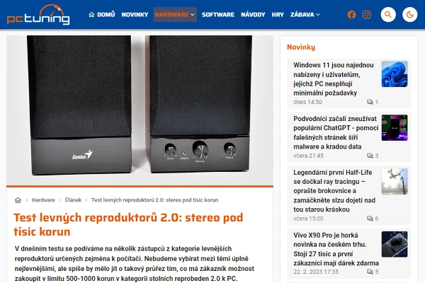 Recenze PC reproduktory Genius SP-HF1250B (2018)